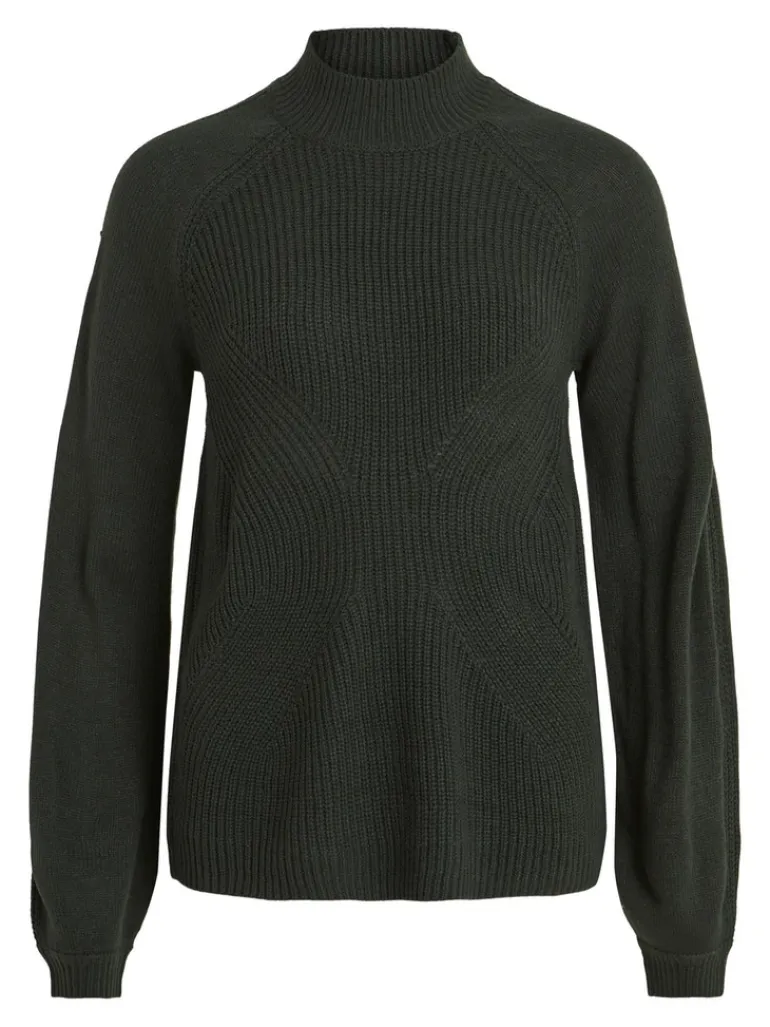 VIOA TURTLENECK L/S KNIT TOP darkest spruce