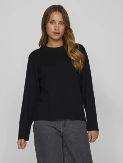 VIOSTRIA O-NECK L/S KNIT TOP-NOOS black beauty