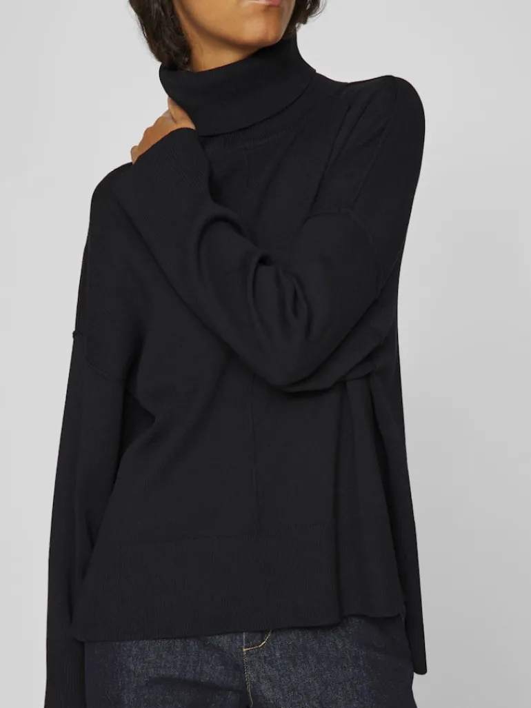VIOSTRIA ROLLNECK L/S KNIT TOP-NOOS black beauty