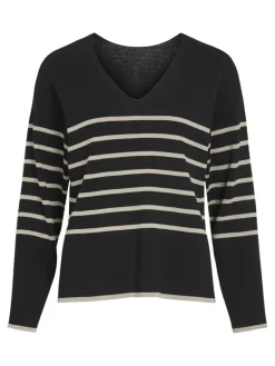VIOSTRIA V-NECK L/S REV TOP-NOOS black beauty