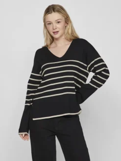 VIOSTRIA V-NECK L/S REV TOP-NOOS black beauty