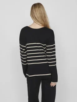 VIOSTRIA V-NECK L/S REV TOP-NOOS black beauty