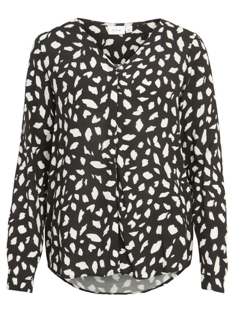 VIPAYA V-NECK L/S SHIRT - NOOS black-ckicka