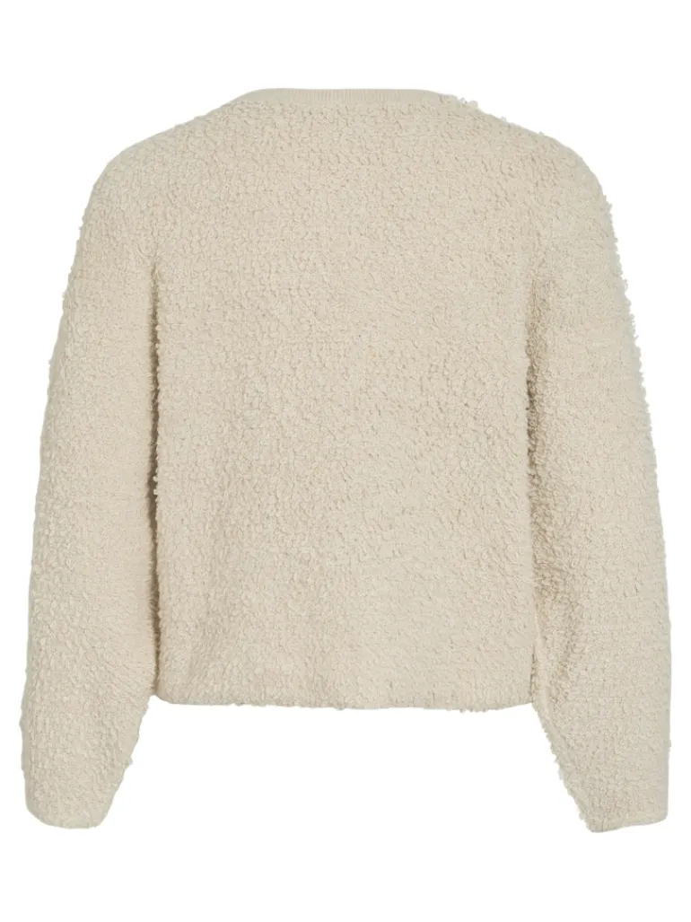 VIPAZA O-NECK L/S ZIPPER KNIT CARDIGAN birch