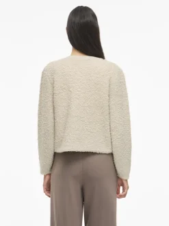 VIPAZA O-NECK L/S ZIPPER KNIT CARDIGAN birch