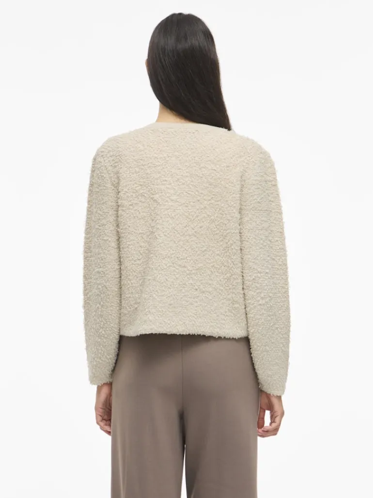 VIPAZA O-NECK L/S ZIPPER KNIT CARDIGAN birch