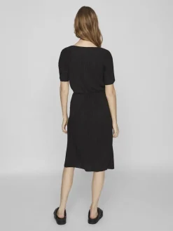 VIPLISA V-NECK S/S DRESS/SU/VOL black