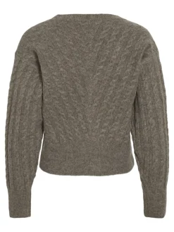 VIRELLI V-NECK L/S CABLE KNIT CARDI/BFS falcon