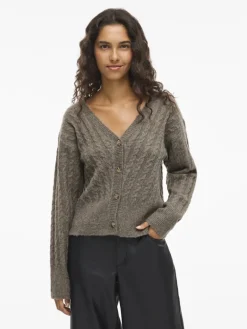 VIRELLI V-NECK L/S CABLE KNIT CARDI/BFS falcon