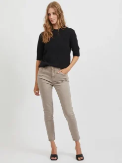 VIRIL CREW NECK 2/4 KNIT TOP - NOOS black