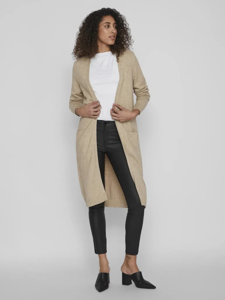 VIRIL LONG L/S KNIT CARDIGAN - NOOS natural melange