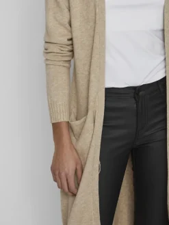 VIRIL LONG L/S KNIT CARDIGAN - NOOS natural melange