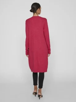 VIRIL LONG L/S KNIT CARDIGAN - NOOS dunkelrosa1