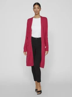 VIRIL LONG L/S KNIT CARDIGAN - NOOS dunkelrosa1