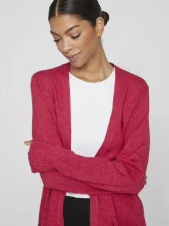VIRIL LONG L/S KNIT CARDIGAN - NOOS dunkelrosa1