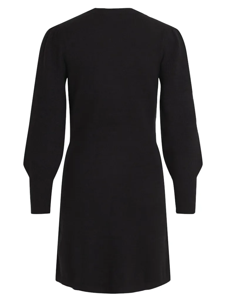 VIRIL L/S A-SHAPE KNIT DRESS black
