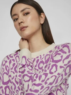VIRIL L/S JACQUARD KNIT TOP/4 cattleya orchid