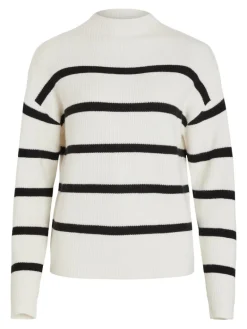 VIRIL MOCKNECK L/S KNIT RIB TOP - NOOS white alyssum