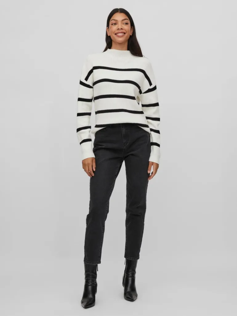 VIRIL MOCKNECK L/S KNIT RIB TOP - NOOS white alyssum