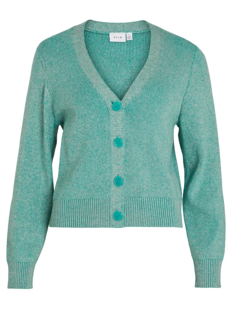 VIRIL MULTI SHORT L/S KNIT CARDIGAN-NOOS green milieu