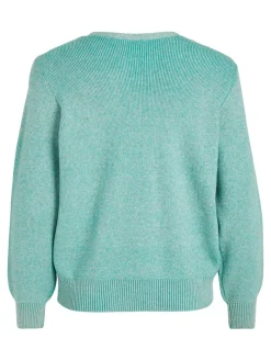 VIRIL MULTI V-NECK L/S KNIT TOP - NOOS green milieu