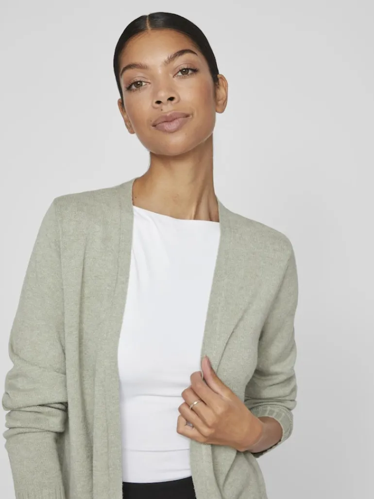 VIRIL OPEN L/S KNIT CARDIGAN - NOOS oil green
