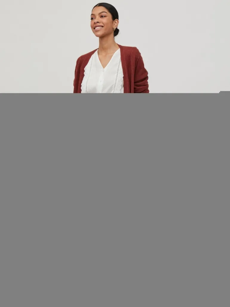 VIRIL OPEN L/S KNIT CARDIGAN - NOOS dunkelbraun1