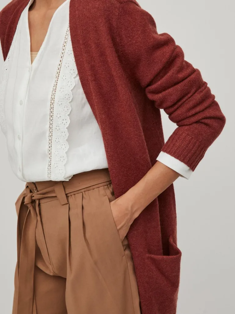 VIRIL OPEN L/S KNIT CARDIGAN - NOOS dunkelbraun1