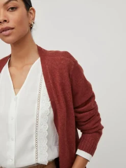 VIRIL OPEN L/S KNIT CARDIGAN - NOOS dunkelbraun1