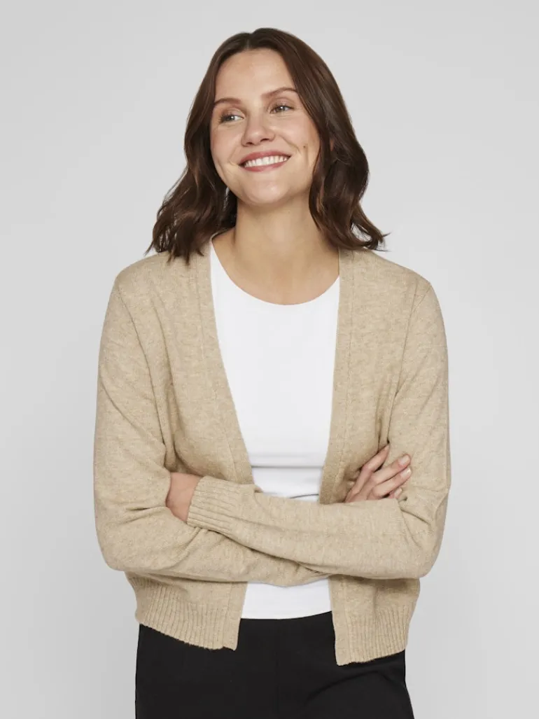 VIRIL SHORT L/S KNIT CARDIGAN-NOOS natural melange