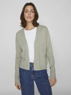 VIRIL SHORT L/S KNIT CARDIGAN-NOOS oil green