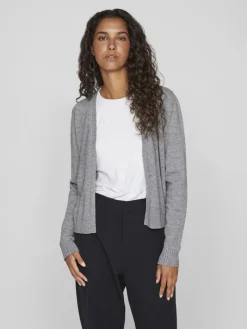 VIRIL SHORT L/S KNIT CARDIGAN-NOOS medium grey melange