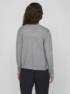 VIRIL SHORT L/S KNIT CARDIGAN-NOOS medium grey melange