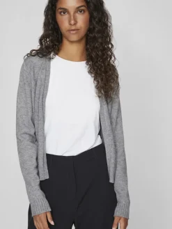 VIRIL SHORT L/S KNIT CARDIGAN-NOOS medium grey melange