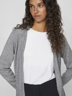 VIRIL SHORT L/S KNIT CARDIGAN-NOOS medium grey melange