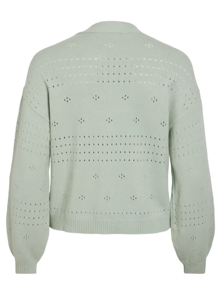 VIRIL V-NECK L/S KNIT CARDIGAN - NOOS silt green