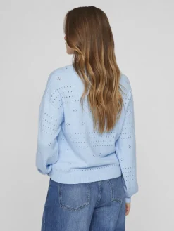 VIRIL V-NECK L/S KNIT CARDIGAN - NOOS kentucky blue