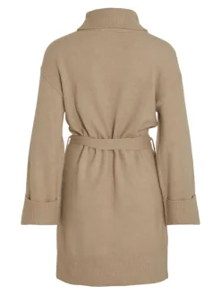 VIROLFIE L/S TIE BELT KNIT DRESS - NOOS natural melange