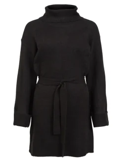 VIROLFIE L/S TIE BELT KNIT DRESS - NOOS black