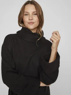 VIROLFIE L/S TIE BELT KNIT DRESS - NOOS black