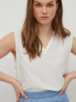 VIROMA V-NECK S/L TOP - NOOS snow white