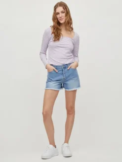VISARA LILIAN RW SHORT DENIM SHORTS light blue denim