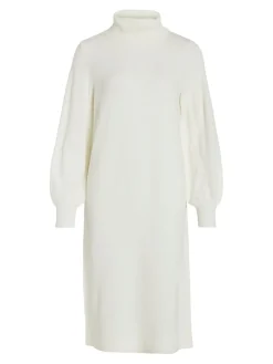 VISARA L/S ROLLNECK MIDI DRES/BF/KA snow white