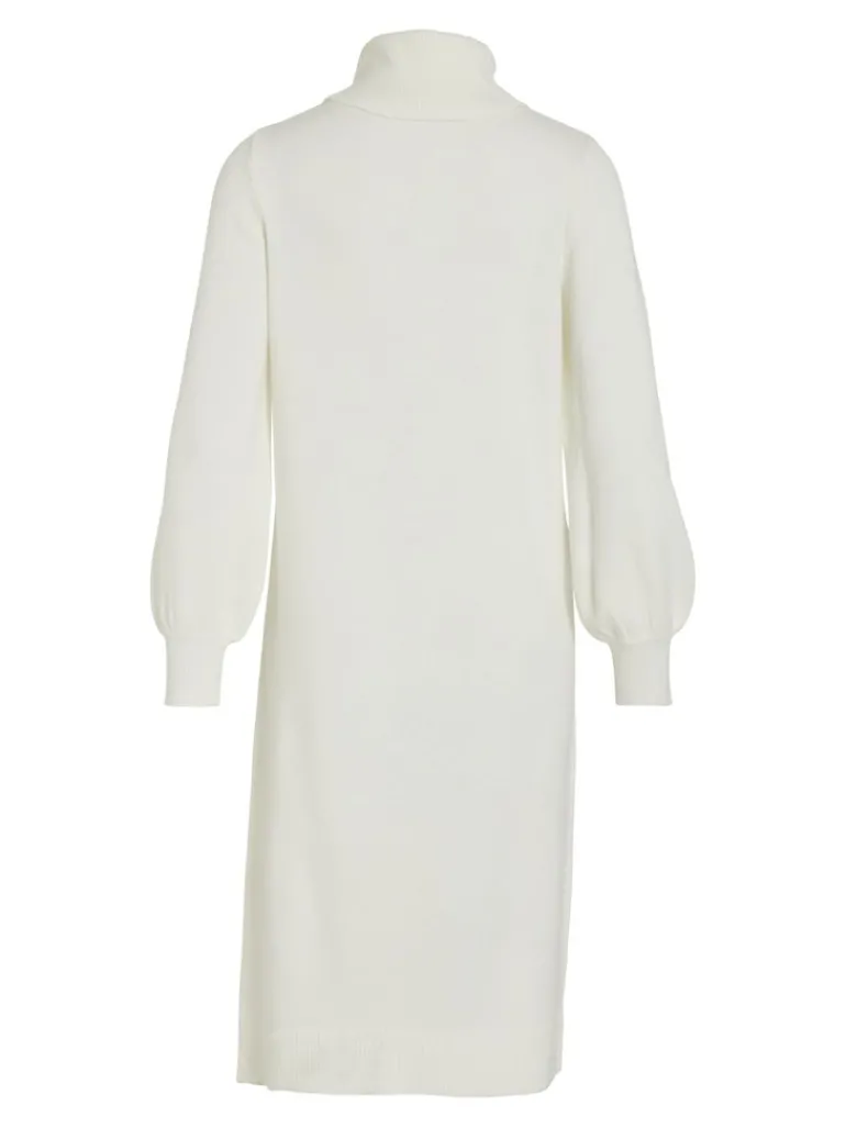 VISARA L/S ROLLNECK MIDI DRES/BF/KA snow white