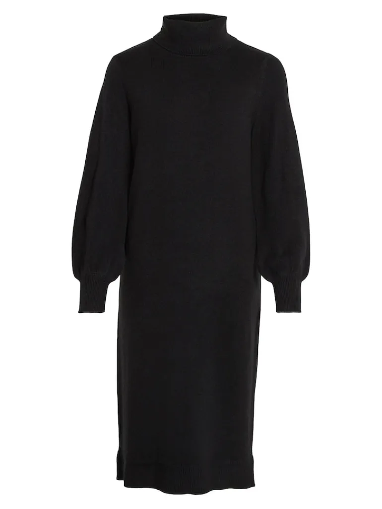 VISARA L/S ROLLNECK MIDI DRES/BF/KA black