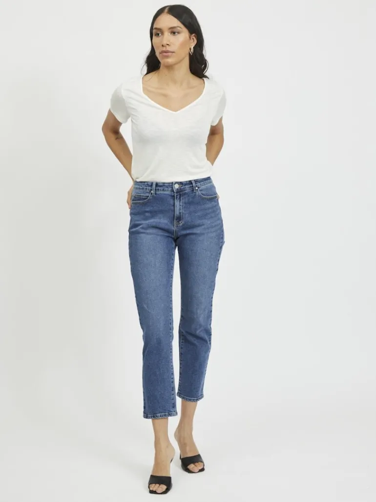 VISOMMER RWRE 7/8 STRAIGHT JEANS - NOOS medium blue denim
