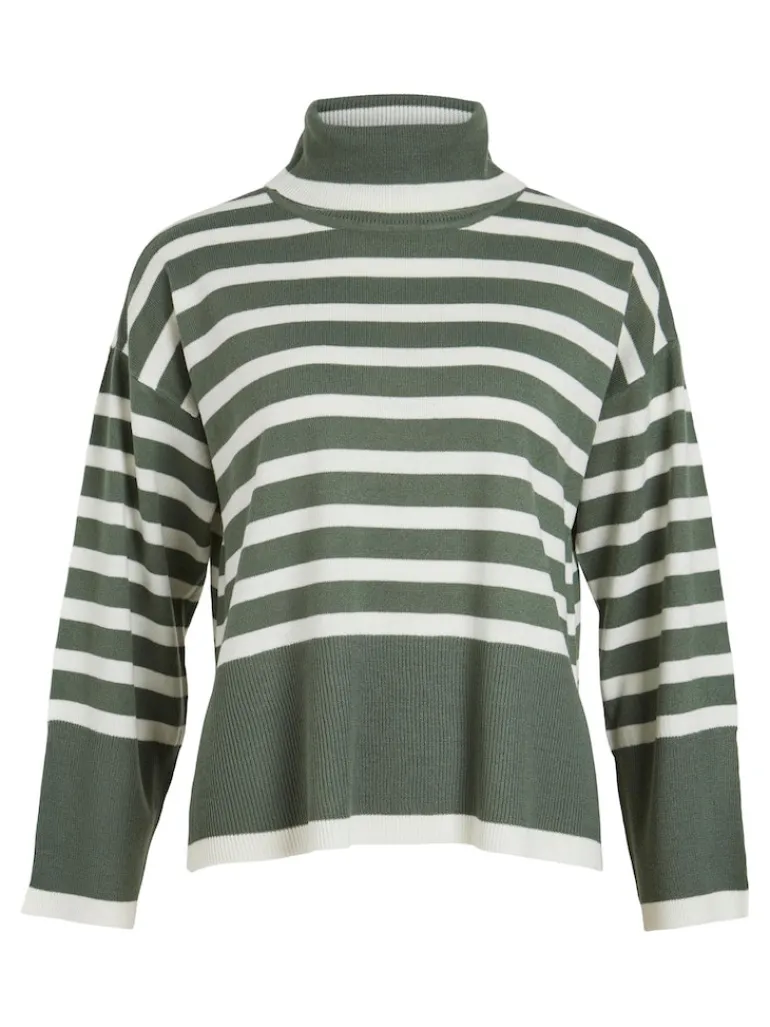 VISTRIPI ROLLNECK KNIT TOP/BF/KA laurel wreath-cloud dancer
