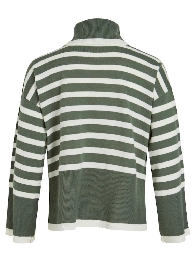 VISTRIPI ROLLNECK KNIT TOP/BF/KA laurel wreath-cloud dancer