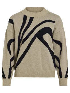 VITIF JACQUARD L/S KNIT TOP - NOOS natural melange