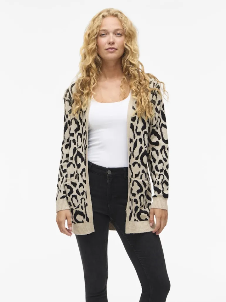 VITIF OPEN L/S KNIT CARDIGAN - NOOS natural melange